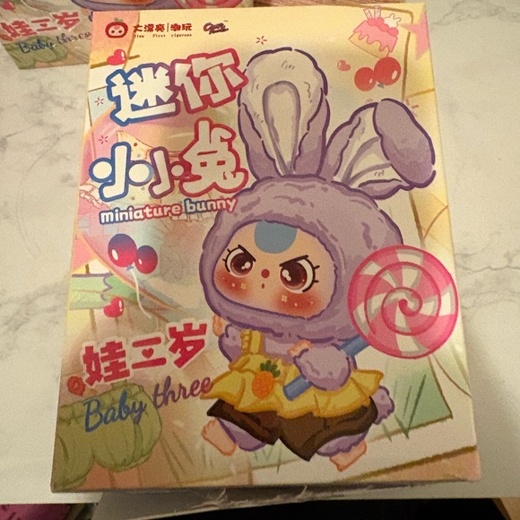 Baby Three Mini Bunny CONFIRMED Black Bunny Pendant *Defect - Picture 4 of 5